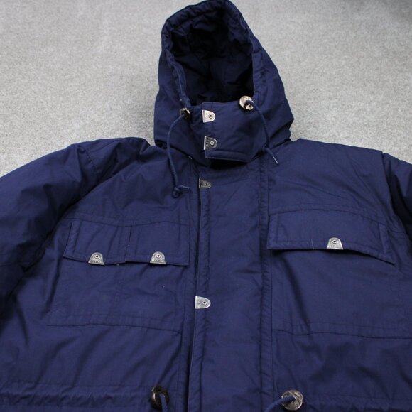 Vintage Triple Fat Goose Jacket Mens Large Blue Duck Down Parka Hip Hop 90s Y2K - Picture 2 of 16